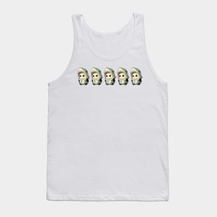 Five Panda Sharks in a Row Tank Top